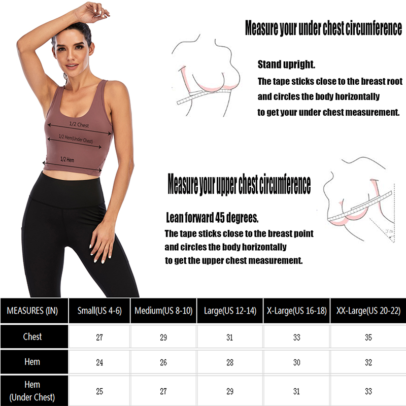 Yoga Bra Size Chart